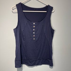 Tank Top Womens with buttons Casual style. Color Navy Blue. Size Large E…